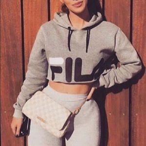 FILA crop hoodie size medium